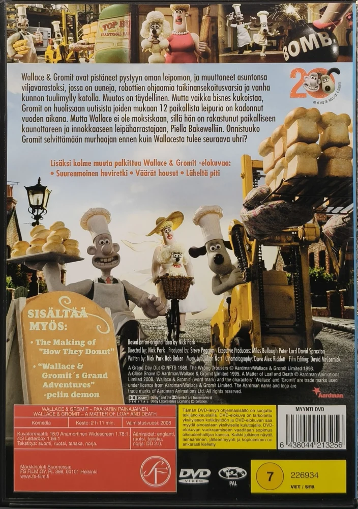 2 DVD) Wallace & Gromit - Paakarin painajainen (2008) SUOMIKANNET