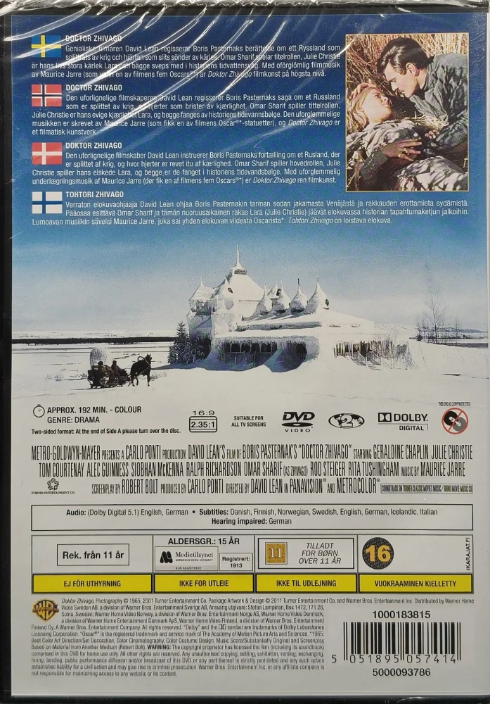 UUSI (DVD) Doctor Zhivago - Tohtori Zhivago (1965) SUOMITEKSTIT
