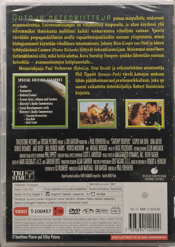 UUSI (DVD) Starship Troopers - Universumin Sotilaat (1997) SUOMIKANNET