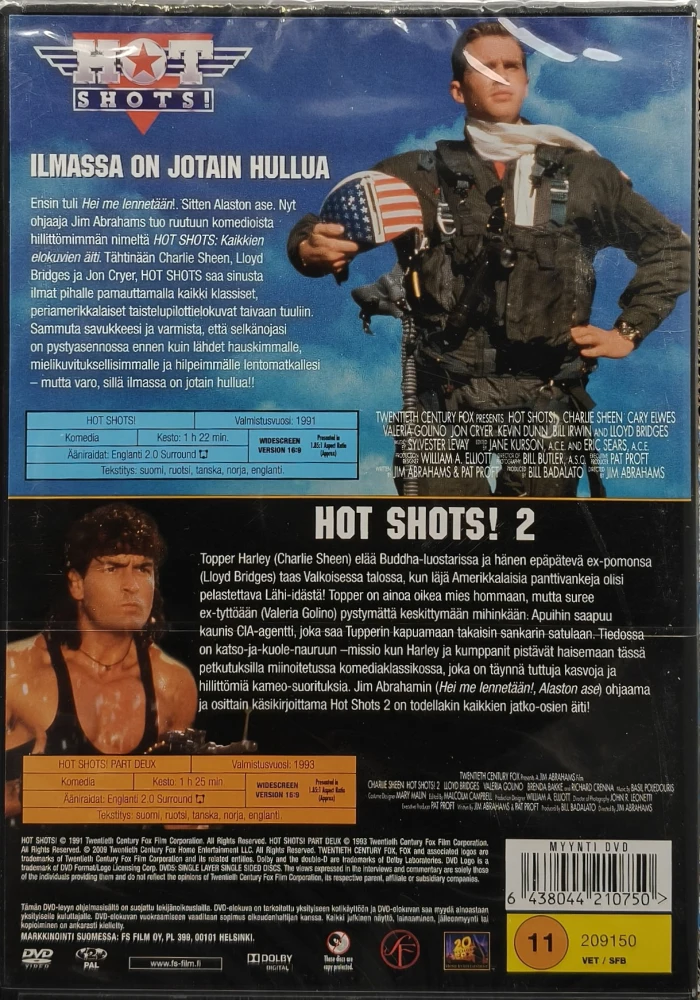 UUSI (2 DVD) Hot Shots! – kaikkien elokuvien äiti (1 & 2) SUOMIKANNET