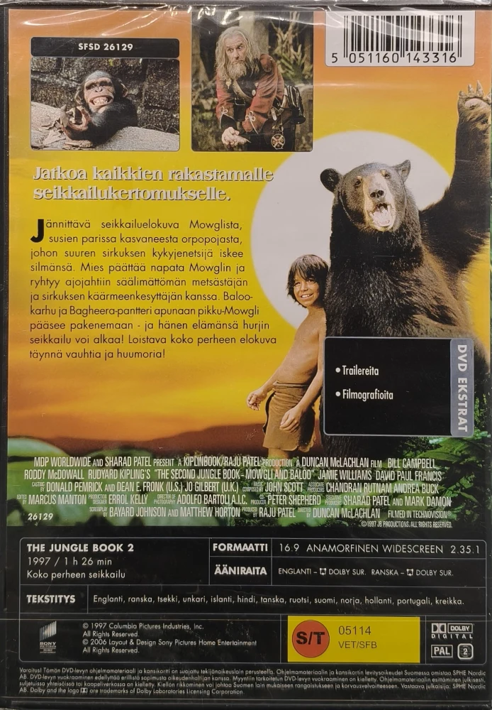 UUSI (DVD) Viidakkokirja 2 / The Jungle book 2 (1997) NÄYTELMÄLOKUVA