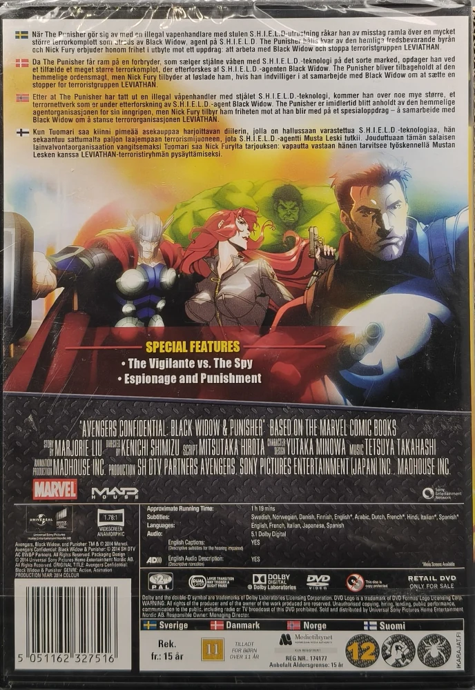 UUSI (DVD) Avengers Confidential: Black Widow & Punisher (2013)
