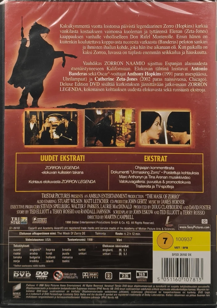 UUSI (DVD) Zorron naamio : Deluxe Edition (1998)