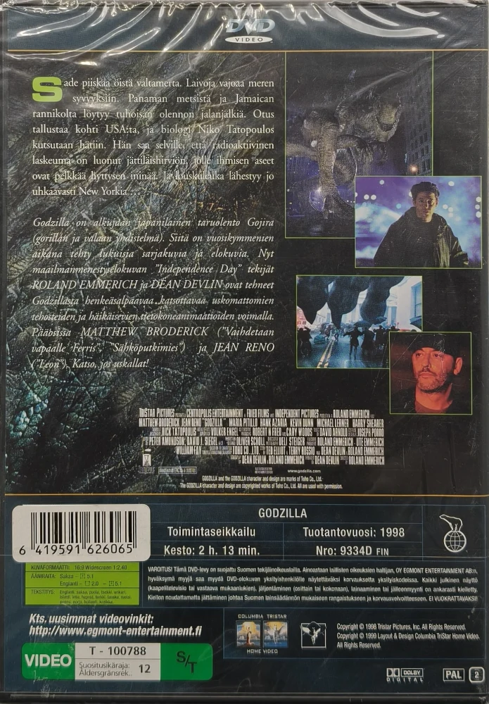 UUSI (DVD) Godzilla (1998) SUOMIKANNET - EGMONT