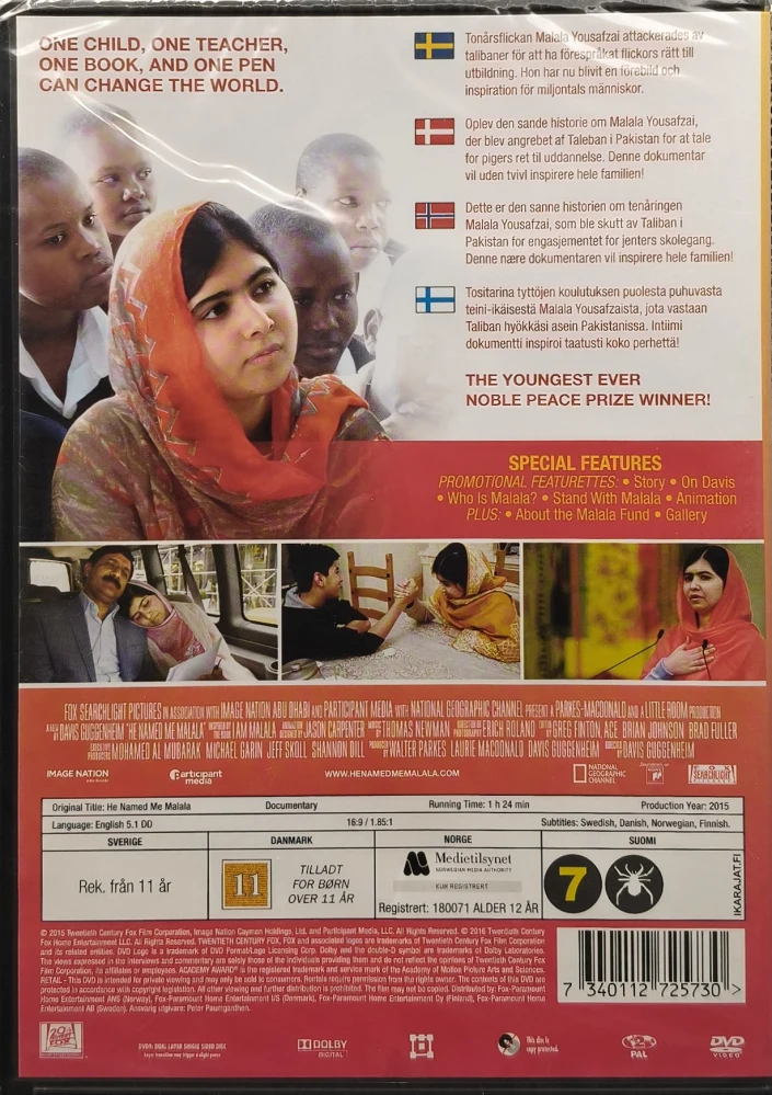UUSI (DVD) He named me Malala (2015)