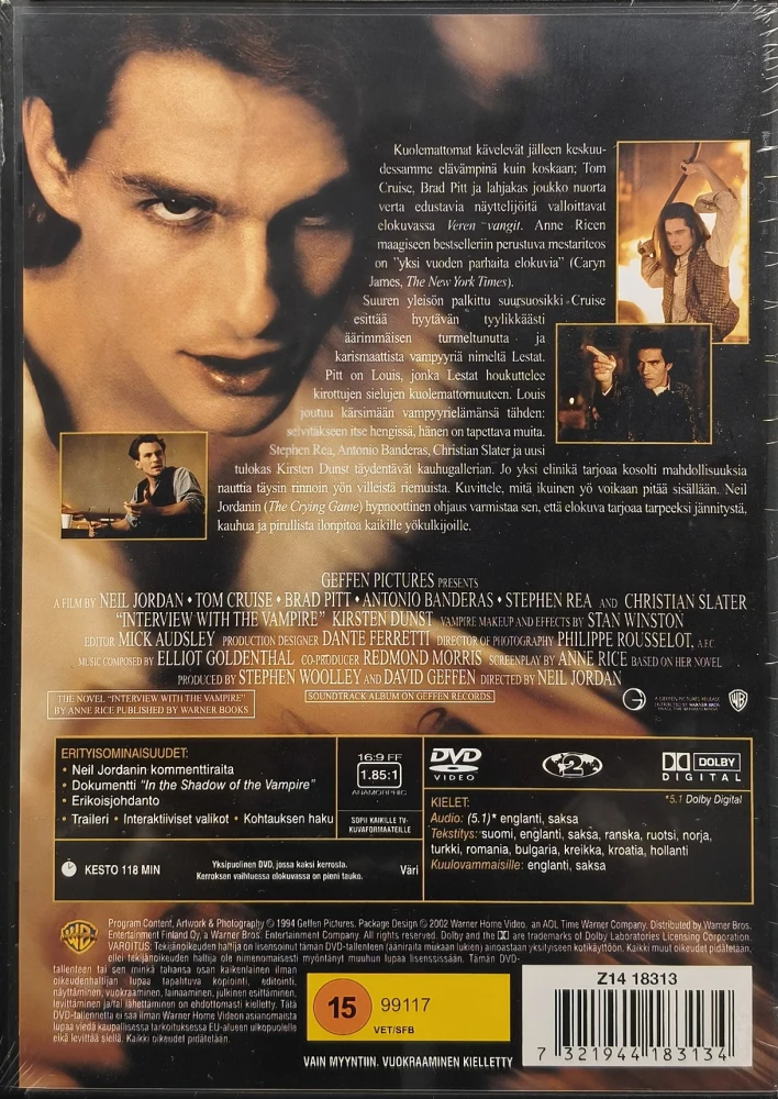 UUSI (DVD) Tom Cruise: Veren vangit (1994) SUOMIKANNET