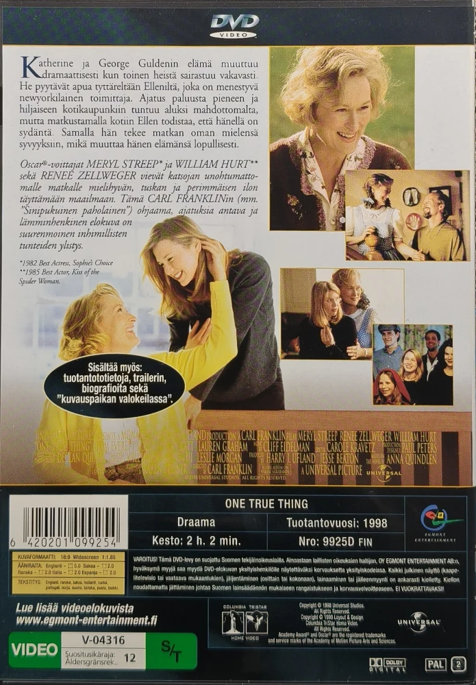 DVD) Meryl Streep, Renée Zellweger: Se mikä on totta (1998) EGMONT