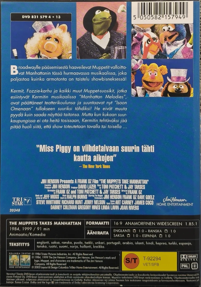 DVD) Muppetit valloittavat Manhattanin (1984) SUOMIKANNET