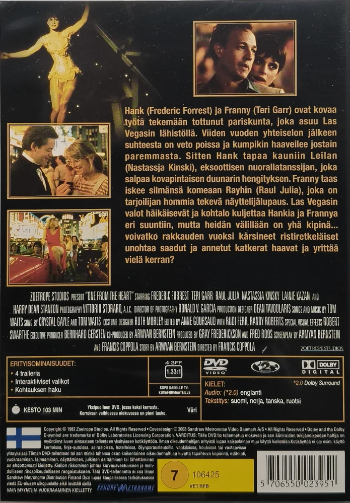 DVD) One From The Heart - Suoraan Sydämestä (1982)