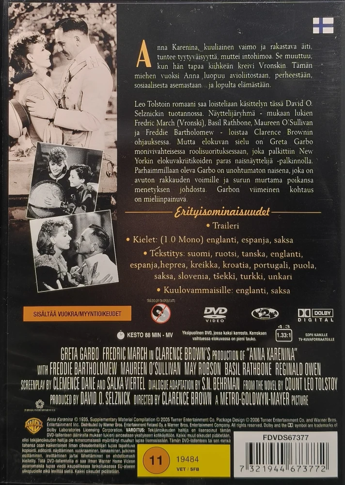 DVD) Greta Garbo: Anna Karenina (1935) SUOMIKANNET