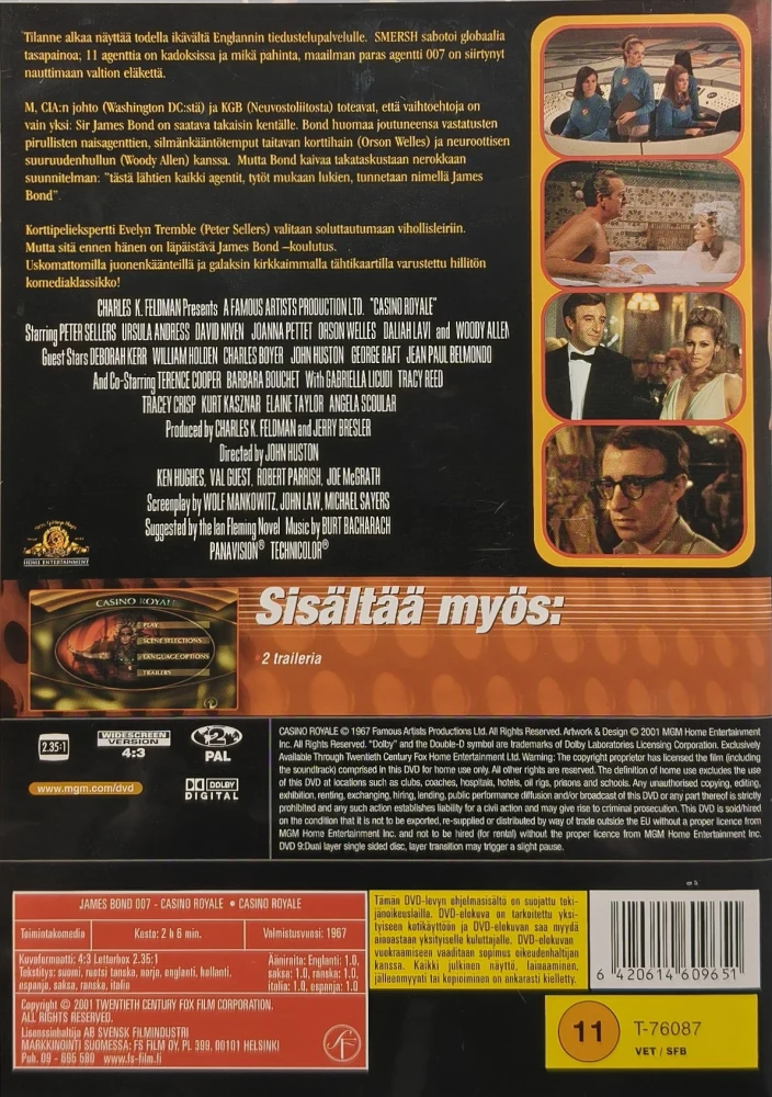 DVD) James Bond 007 - Casino Royale (1967) SUOMIKANNET