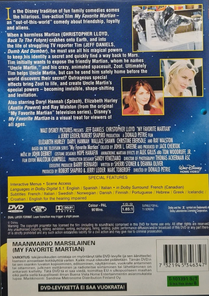 DVD) MY FAVORITE MARTIAN - MAANMAINIO MARSILAINEN (1999)