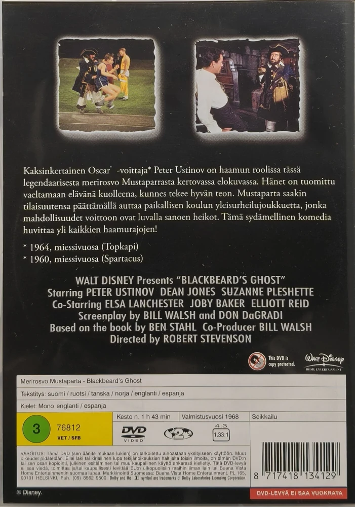 DVD) Walt Disney: Merirosvo Mustaparta (1968) SUOMIKANNET