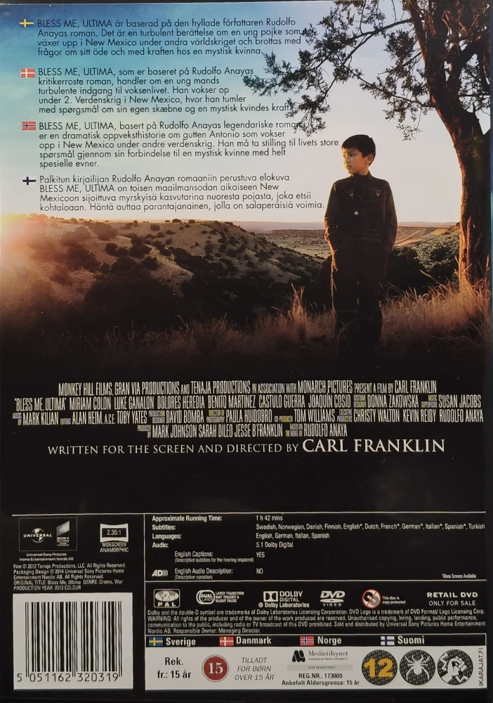 DVD) Bless Me, Ultima (2013) Luke Ganalon