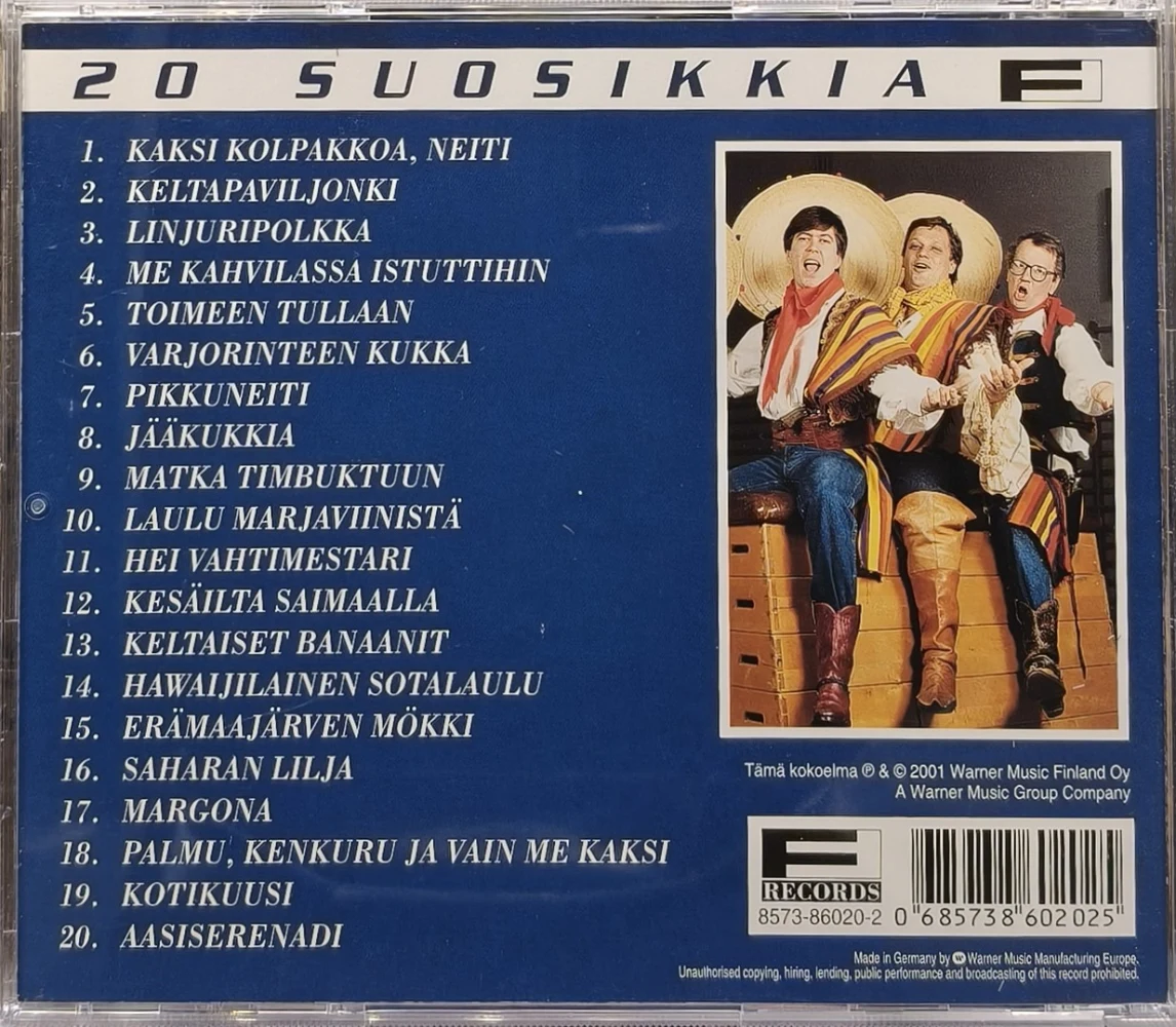 CD) Solistiyhtye Suomi – Kaksi Kolpakkoa, Neiti - 20 Suosikkia (2001)