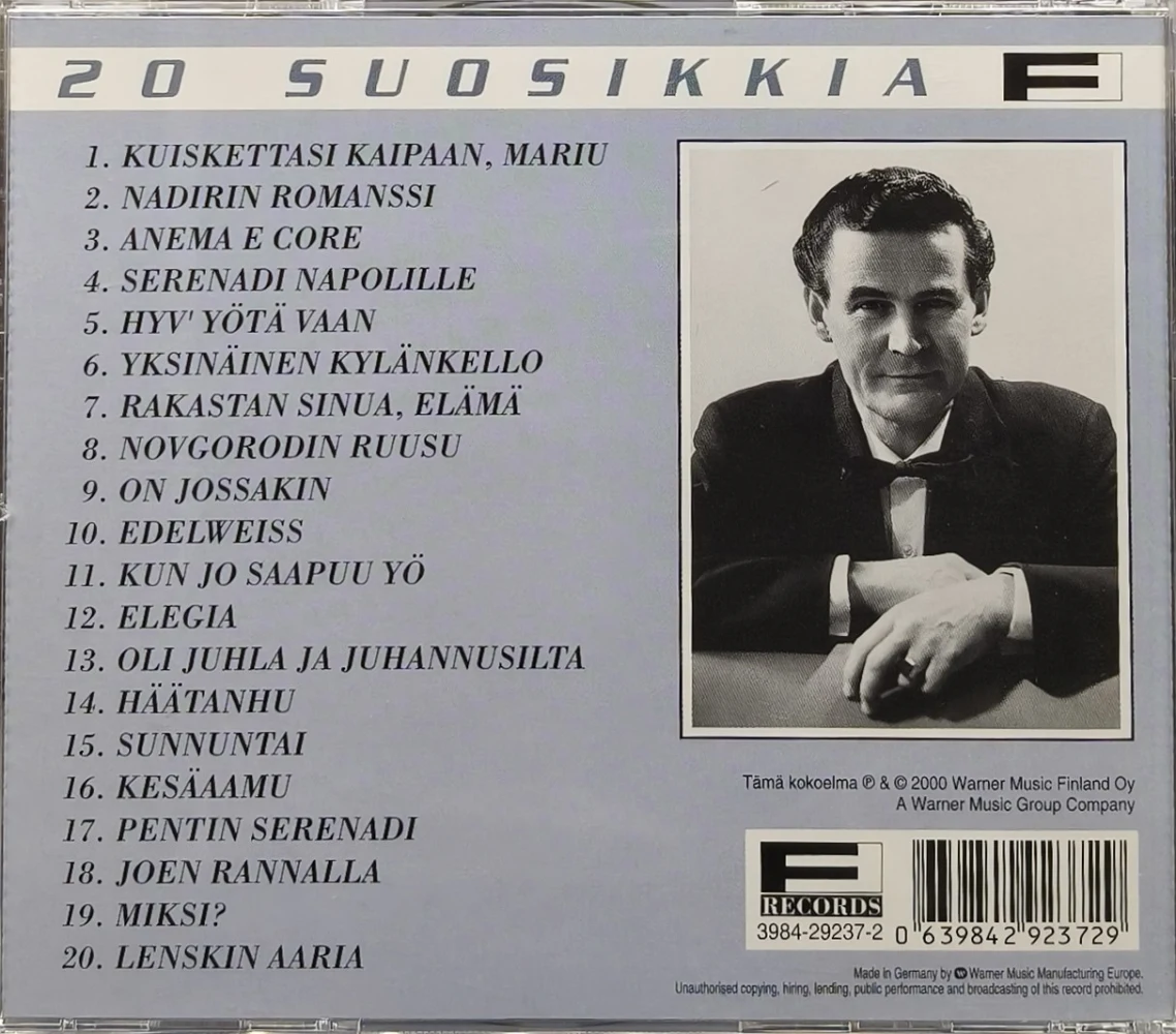CD) MAUNO KUUSISTO - ON JOSSAKIN - 20 Suosikkia (2000)