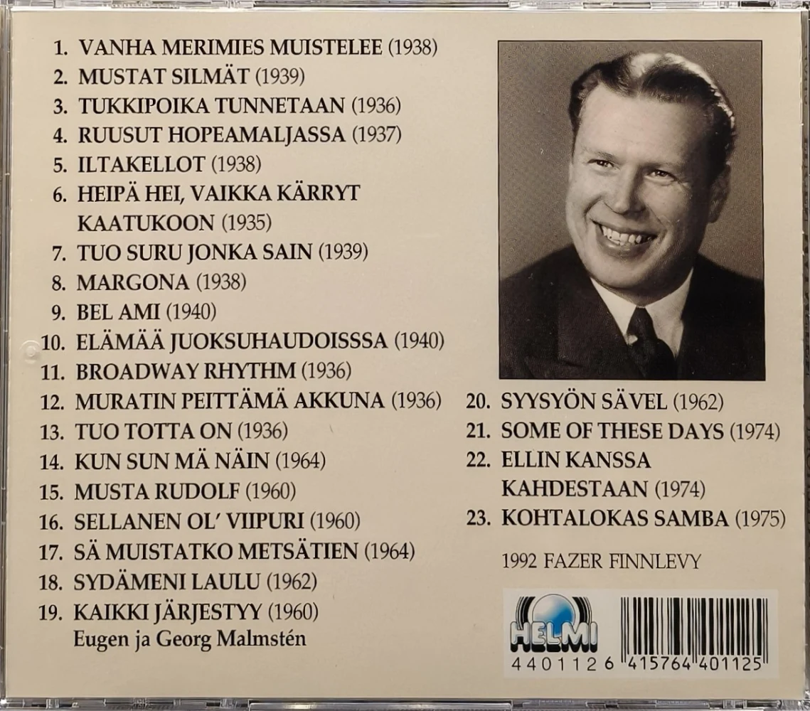 CD) Eugen Malmstén – Unohtumattomat (1992)