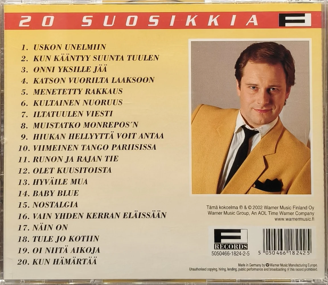 CD) Tapani Kansa – 20 Suosikkia - Kultainen Nuoruus (2002)