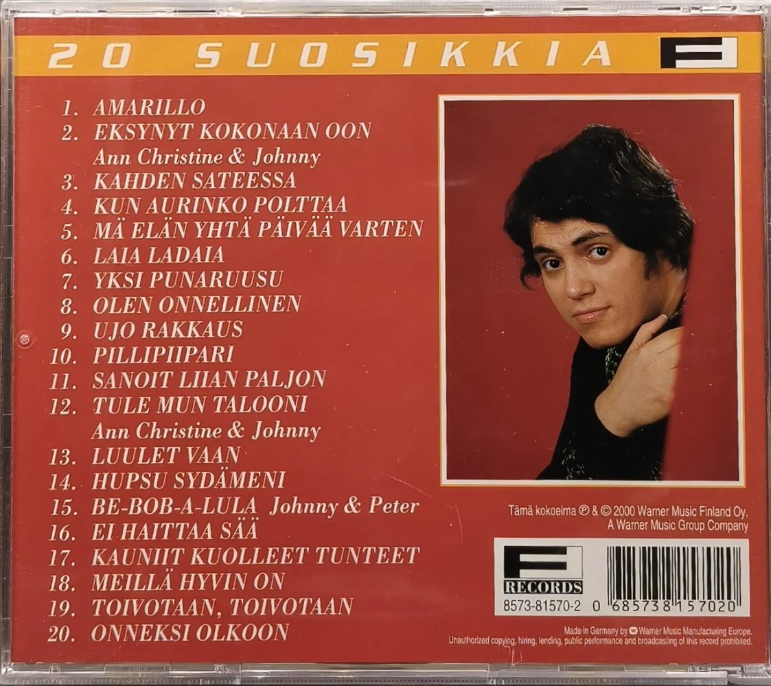CD) Johnny – 20 Suosikkia - Amarillo (2000)
