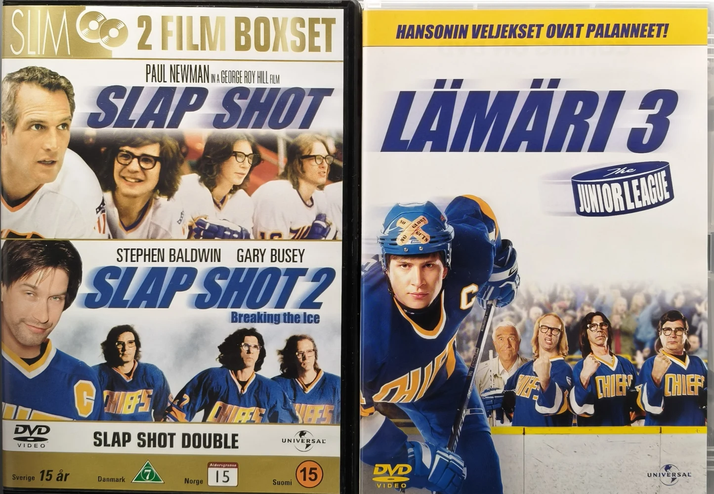 3 DVD) Lämäri (Slap Shot ) Trilogia - 1-3 (1977,2002,2003)