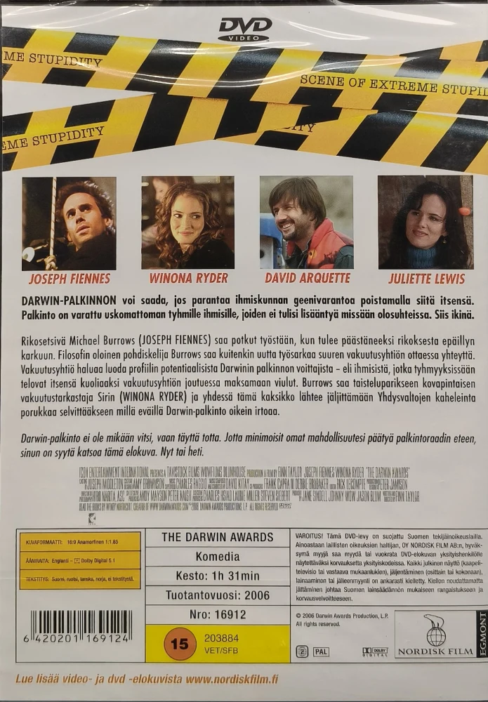 UUSI (DVD) Winona Ryder: The Darwin Awards (2005)