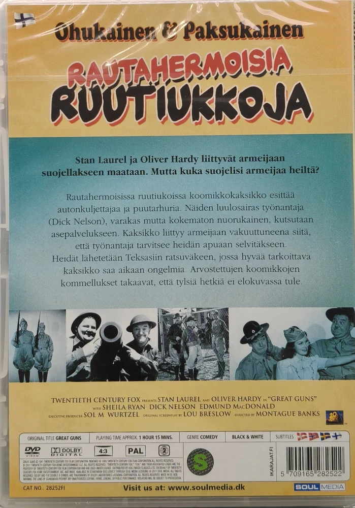 UUSI (DVD) Ohukainen & Paksukainen Rautahermoisia ruutiukkoja