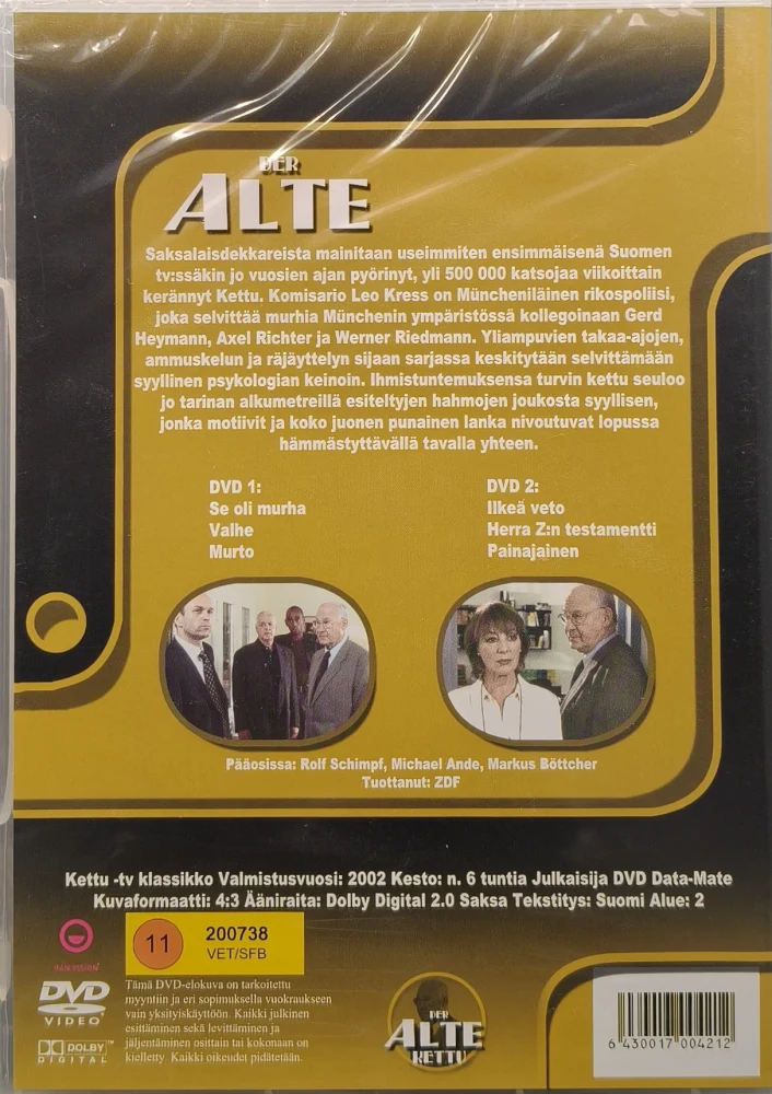 UUSI (2 DVD) Der Alte - Kettu (2002) SUOMIKANNET