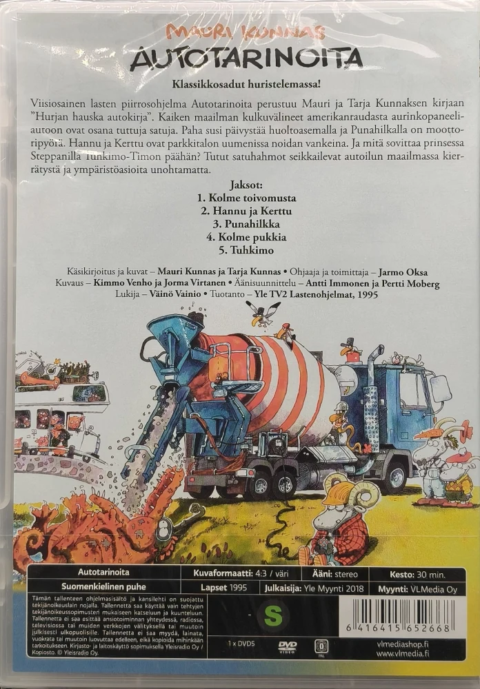 UUSI (DVD) MAURI KUNNAS: AUTOTARINOITA (1995