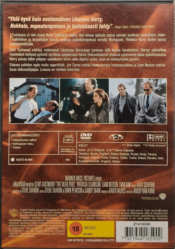 DVD) Clint Eastwood: Likainen Harry ja Murhapooli (1988) SUOMIKANNET