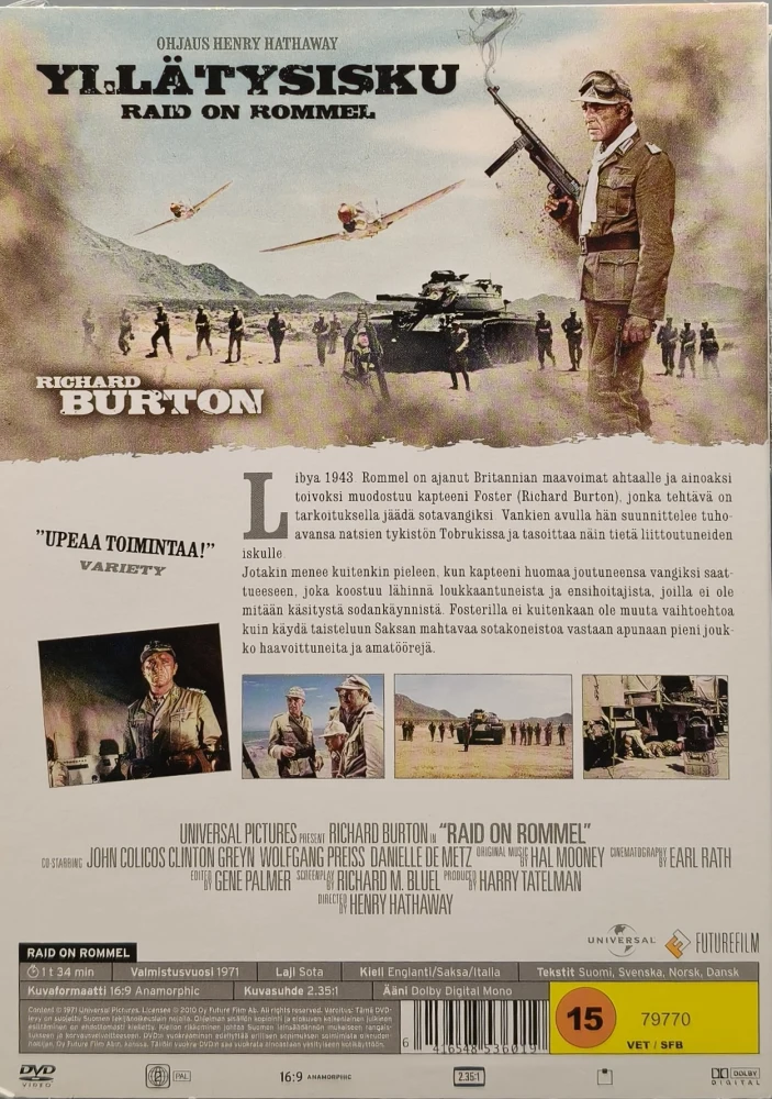 DVD) Richard Burton: Yllätysisku - Raid on Rommel (1971)