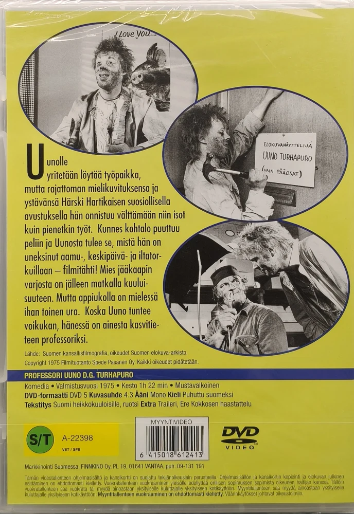 UUSI (DVD) Professori Uuno D.G. Turhapuro (1975)