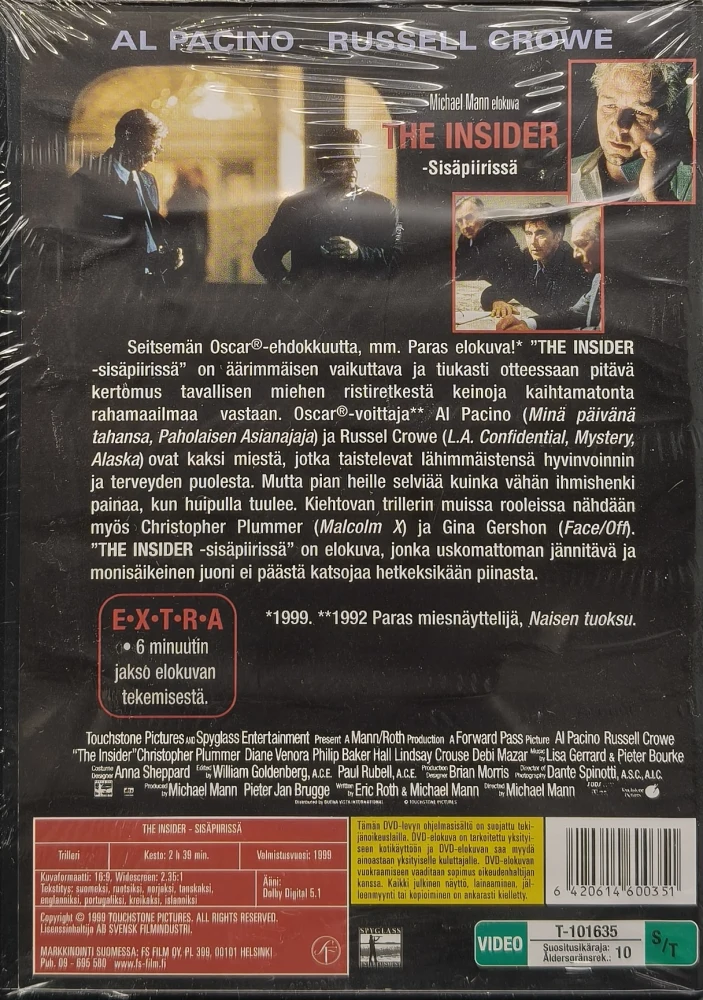 UUSI (DVD) Al Pacino: The Insider - Sisäpiirissä (1999
