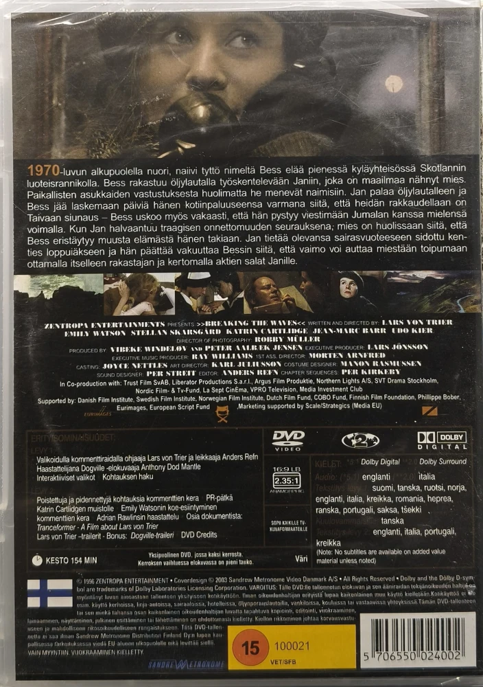 UUSI (2 DVD) Lars von Trier: Breaking the Waves – aallonmurtaja (1996)
