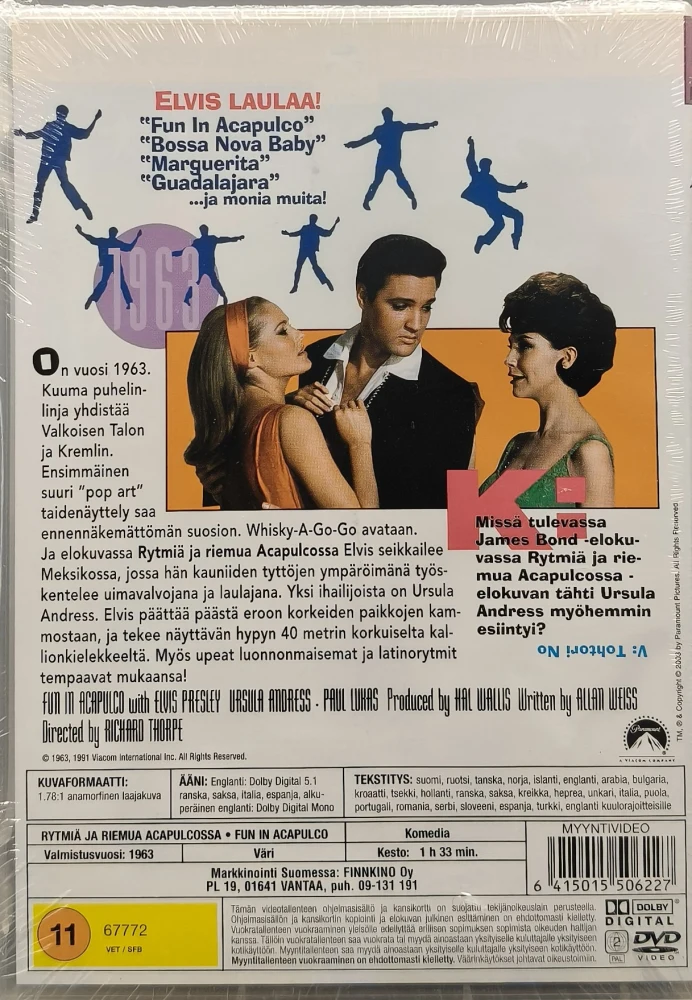 UUSI (DVD) ELVIS: Rytmiä ja Riemua Acapulcossa (1963)