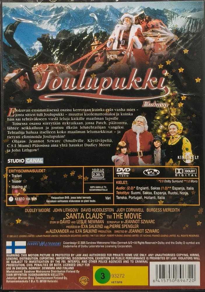 DVD) John Lithgow: Joulupukki elokuva - Santa Claus (1985)