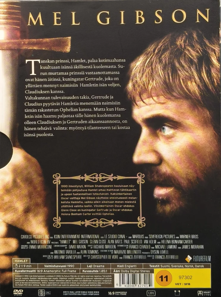 DVD) Mel Gibson, Glenn Close: Hamlet (1990) SUOMIKANNET