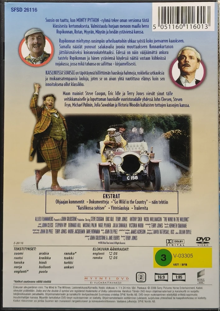 DVD) Kaislikossa suhisee - The Wind in the Willows (1996)