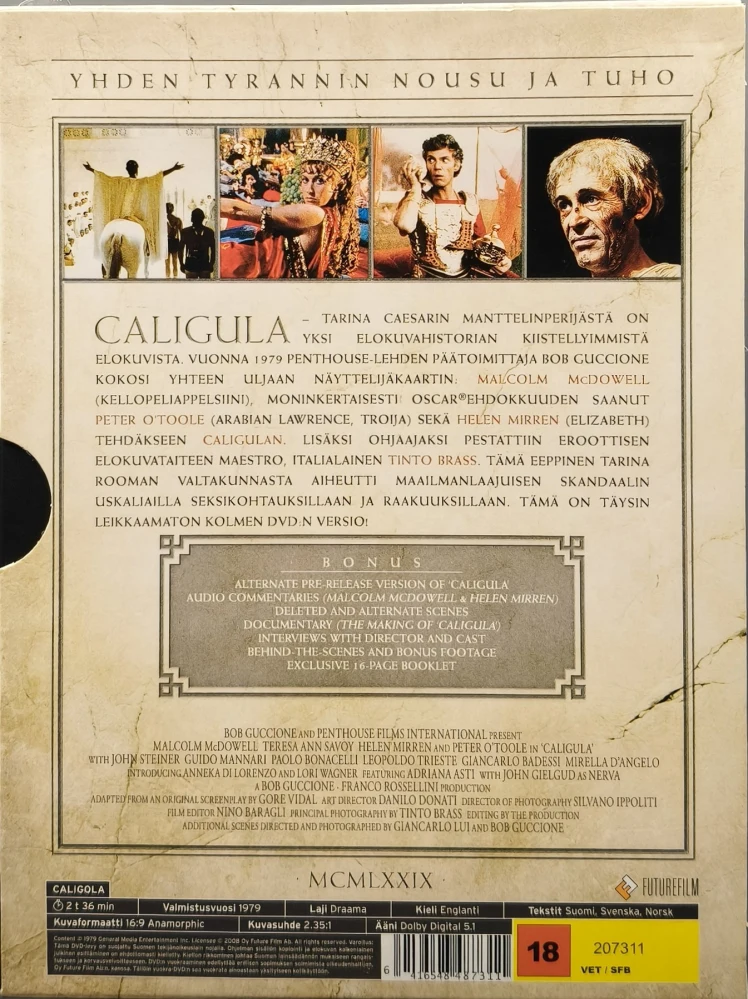 3 DVD) Tinto Brass: CALIGULA (1979) Imperial Edition - SUOMIKANNET