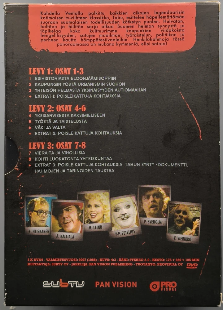 3 DVD BOKSI) TABU - Isänmaasarja (1986-87)