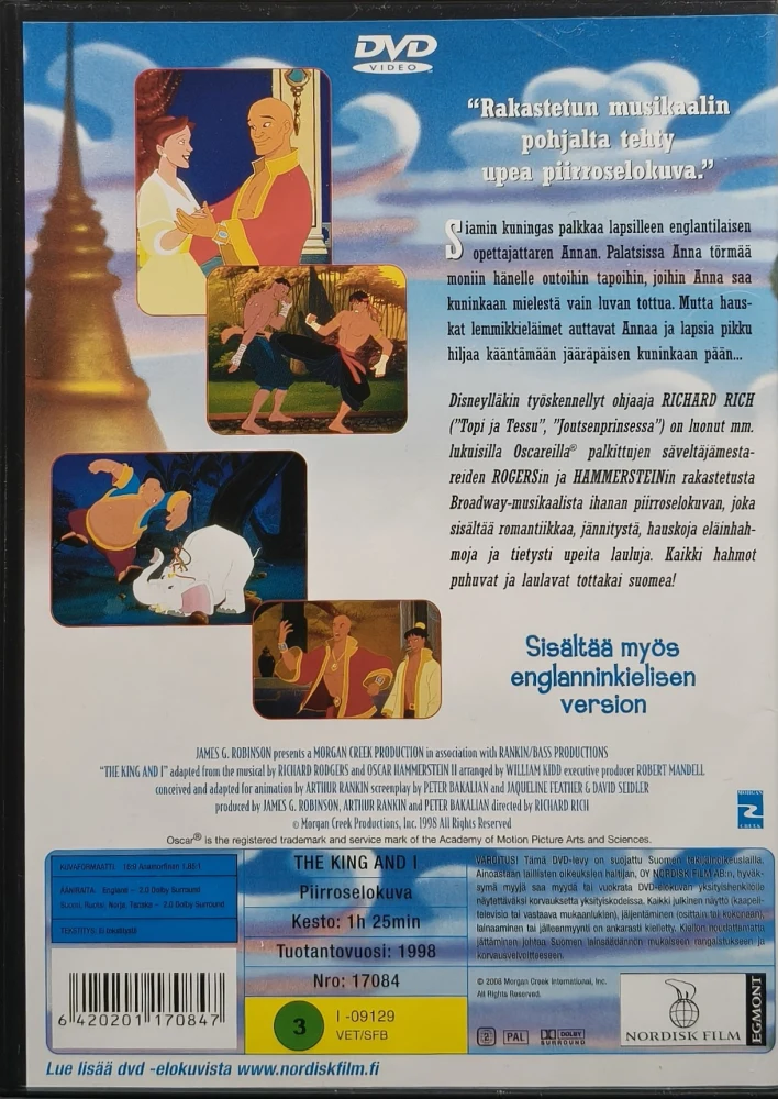 DVD) Kuningas ja Anna - The King and I (1999) PUHUMME SUOMEA - PIIRRETTY