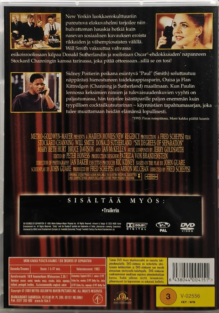 DVD) Will Smith, Donald Sutherland: Moni kakku päältä kaunis (1993)