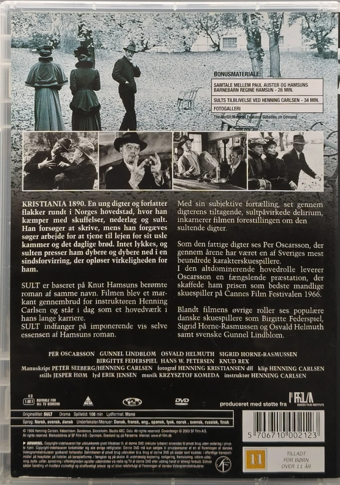 DVD) Per Oscarsson: Sult - Nälkä (1966) SUOMITEKSTIT