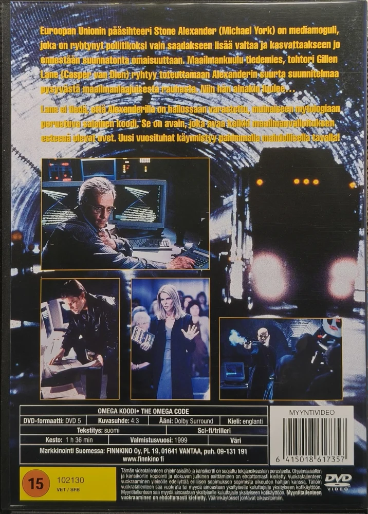 DVD) Casper Van Dien, Michael Ironside: Omega koodi (1999) SUOMIKANNET
