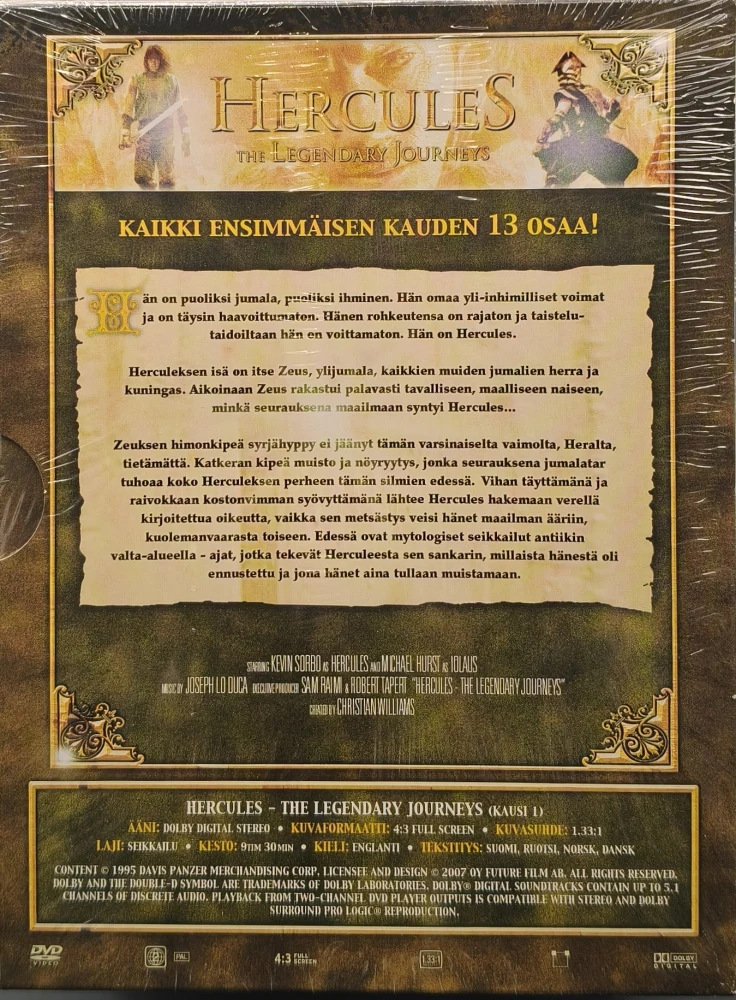 UUSI (4 DVD) Hercules The Legendary Journeys - Kausi 1 (1995)
