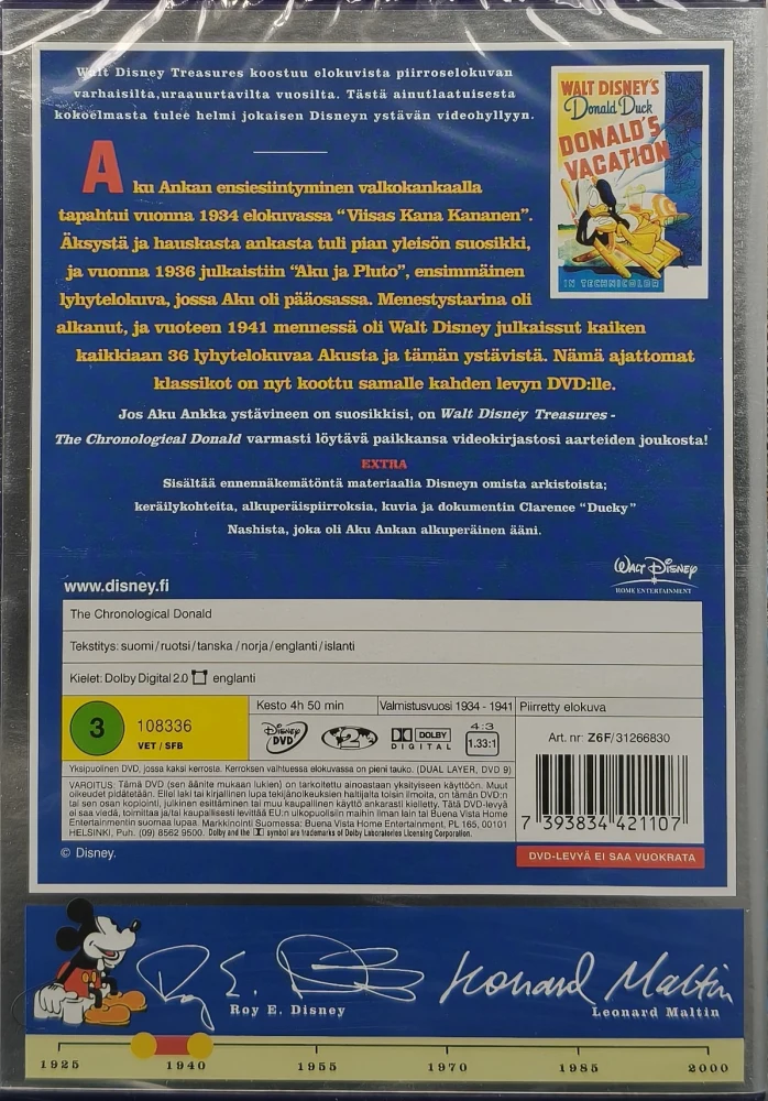 UUSI (2 DVD) Walt Disney Treasures: The Chronological Donald (1)