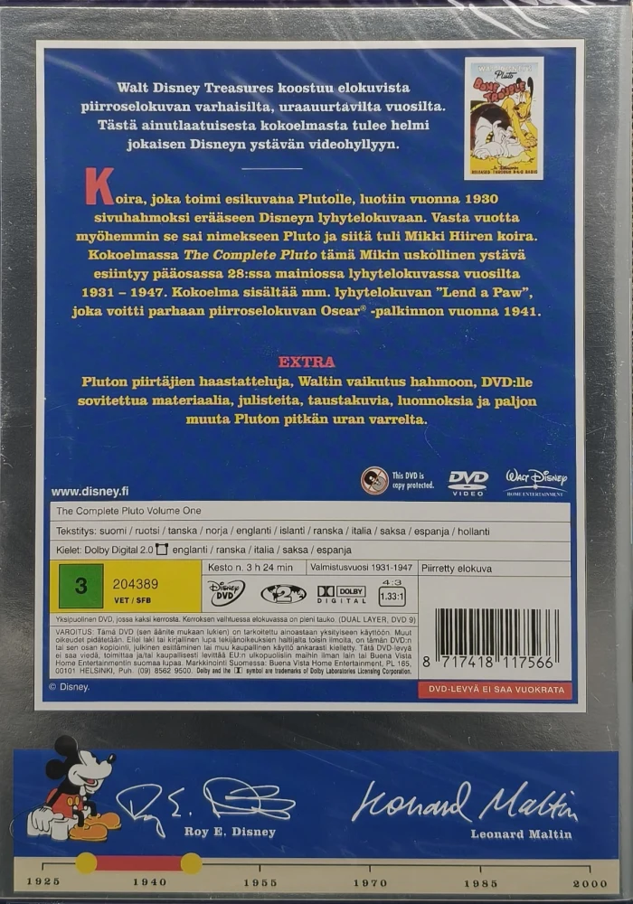 UUSI (2 DVD) Disney Treasures: Complete Pluto Volume One - 1931-47