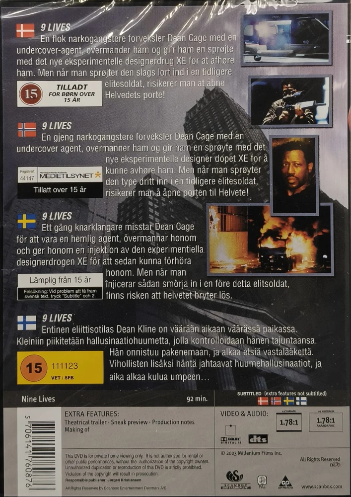 UUSI (DVD) Wesley Snipes: 9 Lives (2004)
