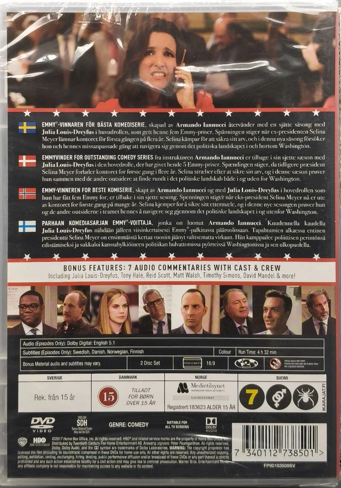 UUSI (2 DVD) Julia Louis-Dreyfus: Veep - 6. Kausi