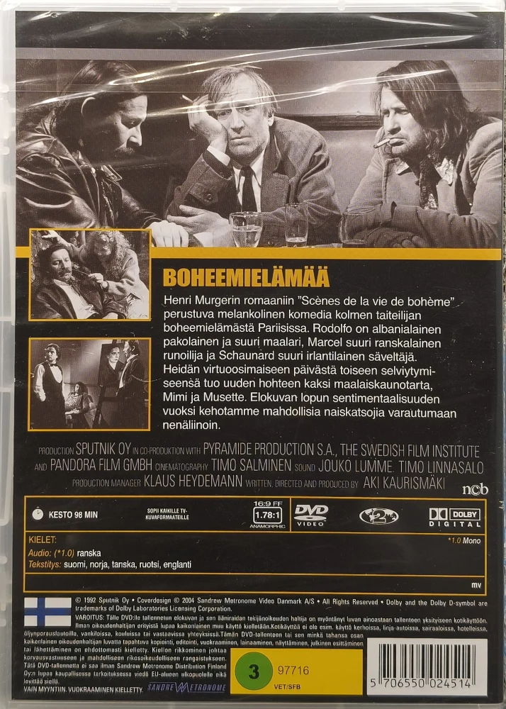 UUSI (DVD) Aki Kaurismäki: Boheemielämää (1992)