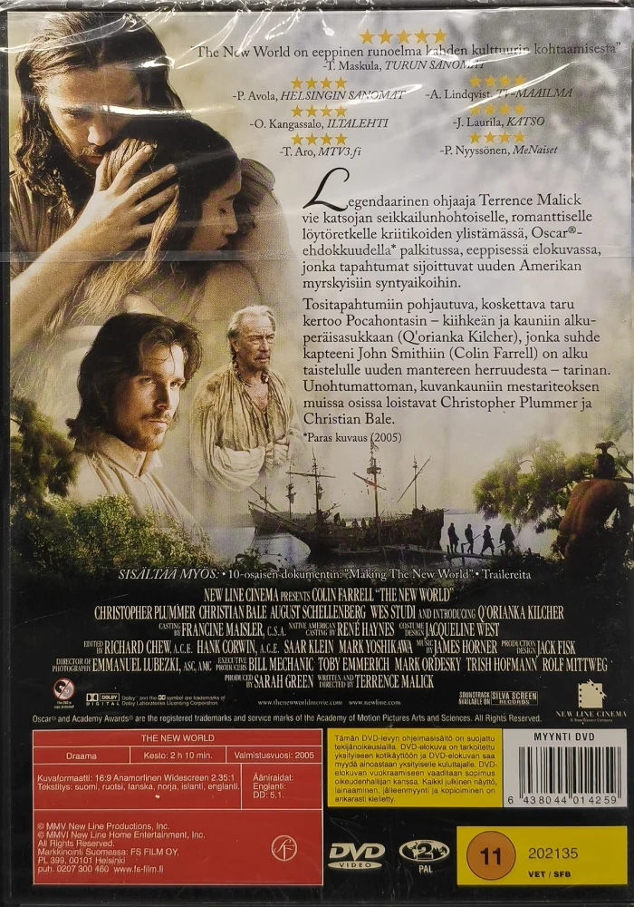 UUSI (DVD) Colin Farrell: The New World (2005) O: Terrence Malick